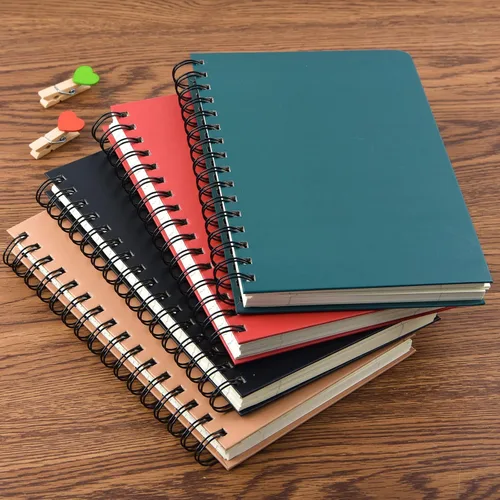 Miniatura 7 de Coopay Paquete de 4 cuadernos de tapa dura A5 en espiral, cuadernos con rayas universitarias, cuaderno rayado con divisores extraíbles