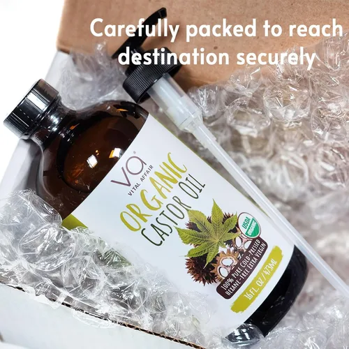 Miniatura 8 de VITAL AFFAIR Aceite de Ricino Puro Orgánico Prensado en Frío Sin Refinar Botella de Vidrio - Certificado USDA para Paquete de Aceite de Ricino