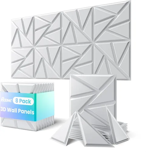 Miniatura 7 de ROOME Paneles decorativos 3D de 12 x 12 pulgadas, cortables y aptos para bricolaje, panel de pared de PVC resistente al fuego, modernos paneles