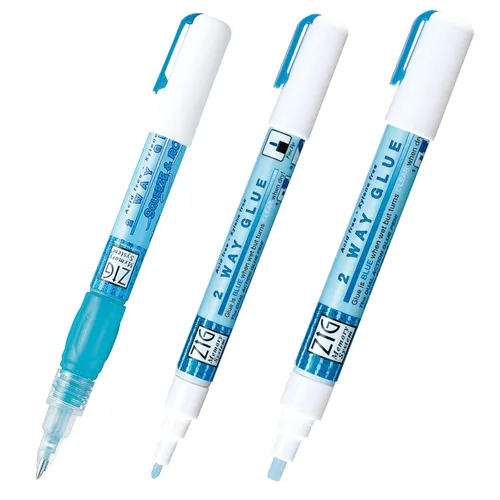 Miniatura 4 de Kuretake Zig 2 Way Glue Bolígrafo con punta esférica de 1mm, juego de 3 piezas, adhesivo para profesionales, artistas, manualidades, scrapbooking