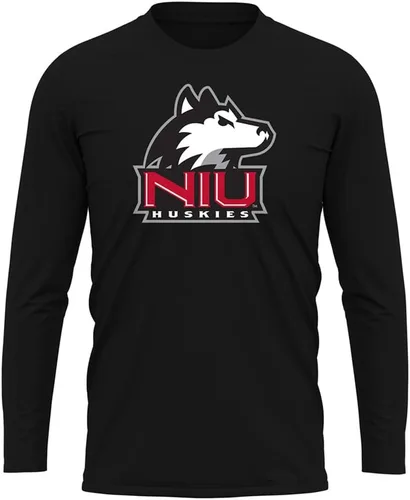 Miniatura 145 de Camisa deportiva de manga larga oficial de la NCAA Collegiate para hombre, colección negra con logotipo primario