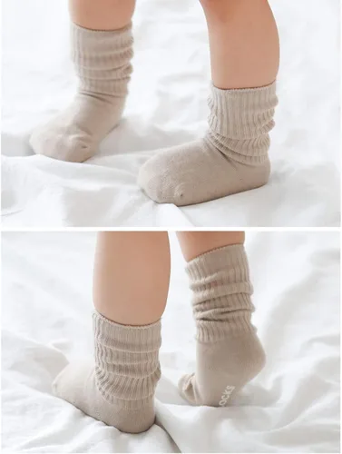 Miniatura 4 de VWU Baby Crew Socks with Grips Unisex Toddler Infant Kids Cotton tube Socks 0-5 Years