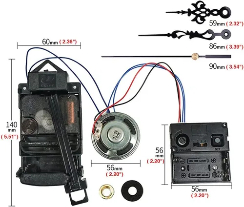 Miniatura 2 de Eforcase Caja de música Movimiento Mecanismo musical DIY 12888 Reloj de cuarzo Movimiento Piezas de reparación de repuesto para cajas de música DIY