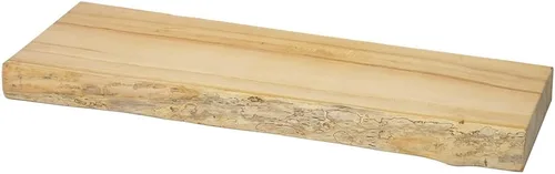 Estante de pared con borde vivo de arce | Estante de madera de arce natural con soportes de metal (soporte de pared moderno, 12 x 24 x 2 pulgadas) |