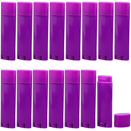 FZBNSRKO 25 unidades de 0.2 fl oz de desodorante ovalado vacíos tubos de bálsamo labial, contenedores recargables para lápiz labial, lápiz labial,