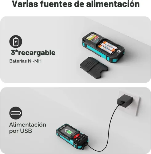 Miniatura 9 de Laser Measure, MiLESEEY Laser Distance Meter, Rechargeable Multifunctional Laser Measurement Tool with Pointfinder Camera,P2P Technology, Perfect