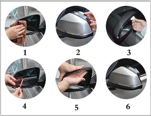Miniatura 7 de Espejo retrovisor de coche para N-Issan Qashqai Juke X-Trail Note Tiida para Lexus Gx460 Rx Gs300 Gx470 Rx300, 2 piezas PV-C para espejo trasero