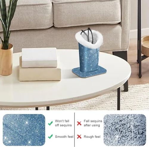 Miniatura 150 de Fintie Soporte para anteojos forrado de felpa con base magnética, estuche de cuero vegano prémium para lentes