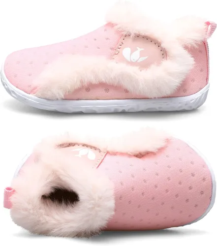 Miniatura 2 de FEETCITY - Zapatos para bebés, niños y niñas, pantuflas cálidas de vellón, botines para primeros pasos, calcetines cálidos para recién nacidos