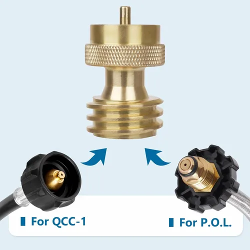Miniatura 3 de Adaptador de tanque de propano de 1 libra, Adaptador de propano Convertidor de 20 libras a 1 libra, Conecte tanques de propano pequeños cuando se