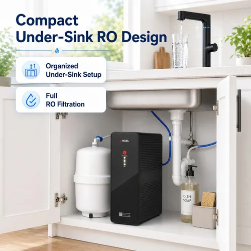 Miniatura 7 de ANGEL Filtro de agua de ósmosis inversa X1 Pro, sistema de filtración de agua debajo del fregadero de 7 etapas, 3 años de vida de ósmosis inversa