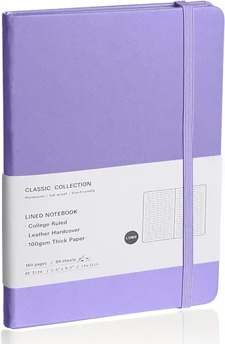 Miniatura 25 de Cuaderno rayado con tapa dura para hombres y mujeres – Cuadernos para escribir, trabajo, escuela, hogar y notas diarias, 160 páginas – Tamaño A5