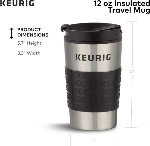 Miniatura 6 de Keurig K-Elite - Cafetera de cápsulas K-Cup de una sola porción, plata cepillada y taza de viaje para cafetera de cápsulas K-Cup, 1 unidad