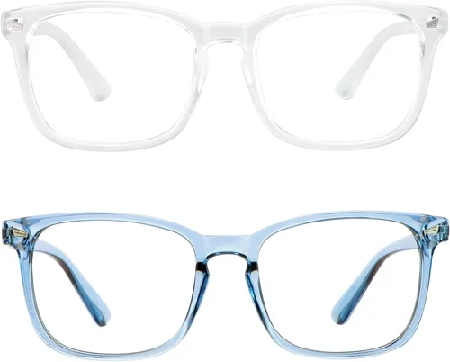Miniatura 8 de LifeArt 2 pares de anteojos de bloqueo de luz azul con bisagra de resorte, anteojos para computadora, anteojos de juegos, gafas de TV para mujeres
