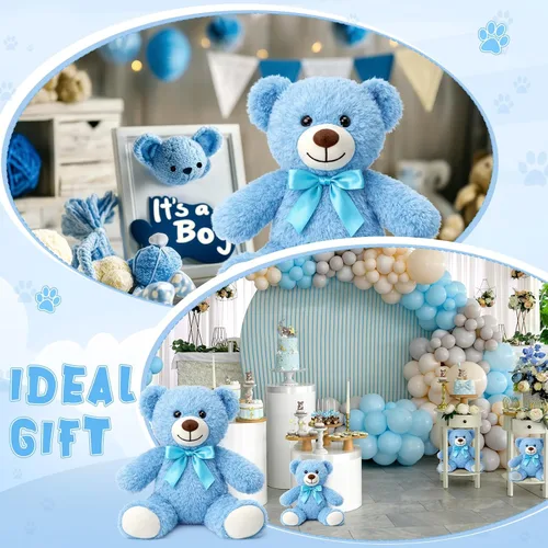 Miniatura 3 de Civaner Paquete de 4 osos de peluche de 14 pulgadas, lindos osos suaves, regalos a granel para mujeres, mejores amigas y novias (azul)