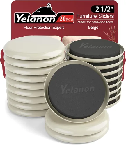 Miniatura 12 de Yelanon Deslizadores de muebles para alfombra, 20 almohadillas móviles resistentes de 3 1/2 pulgadas, deslizadores para muebles en alfombra