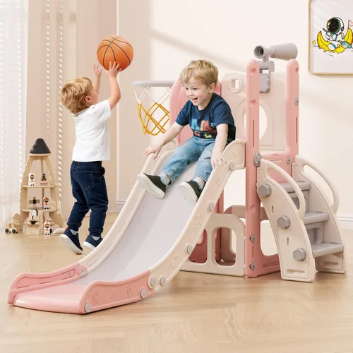 Miniatura 10 de Babytronic Tobogán para Niños Pequeños, 6 en 1 Tobogán de Interior para Niños de 1-3 Años, Juego de Escalador Interior y Exterior para Bebés