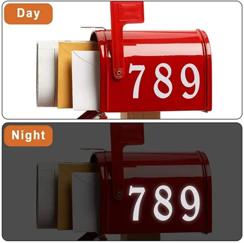 Miniatura 2 de Calcomanías reflectantes para números de buzón (0-9) incluyen 3 x 4 juegos de números de dirección de casa autoadhesivos impermeables para caja