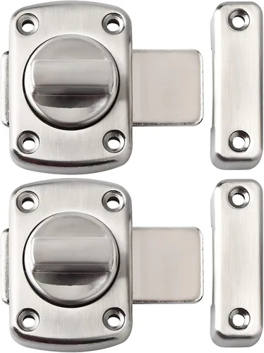 Miniatura 17 de Alise MS220B-2P - 2 pestillos de puerta deslizante, tamaño mediano, seguridad de doble cara, rotación, herrajes para caja de almacenamiento, Negro