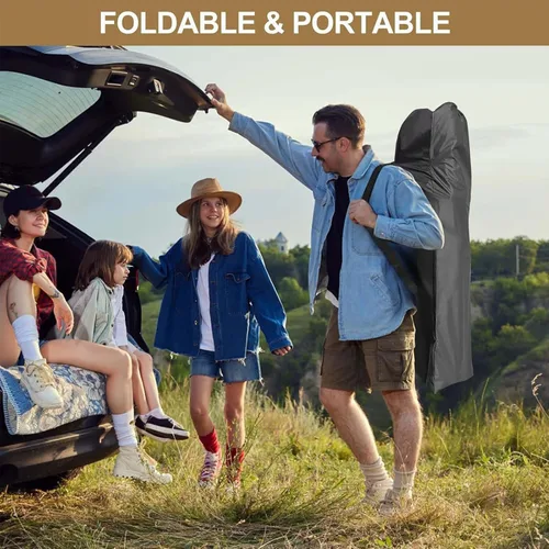 Miniatura 7 de DoCred Catre plegable XXL de gran tamaño con colchón, catre de dormir resistente, cama portátil para adultos al aire libre con bolsa de transporte
