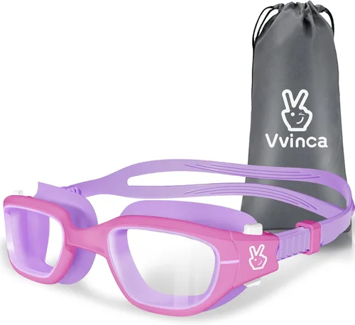 Miniatura 10 de Vvinca Gafas de natación para niños, gafas de natación para niños pequeños de 3 a 14 años, protección UV antivaho sin fugas, gafas de piscina