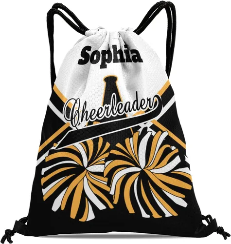 Cheer - Bolsas de agarre con cordón para animadora, color negro, rojo, impermeable, bolsa de almacenamiento con cordón para deportes, Diseño 2