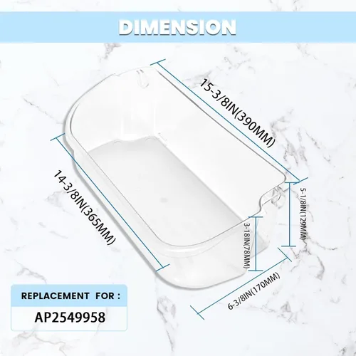 Miniatura 2 de HECASA 240356402 AP2549958 - Estante para puerta de refrigerador compatible con frigidaire frigidaire, reemplazo ligero y transparente, 1 unidad