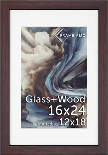 Miniatura 158 de Frame Amo Marco de póster de madera maciza de 13 x 19 pulgadas, color natural, tapete blanco para imagen de 11 x 17 pulgadas, parte frontal