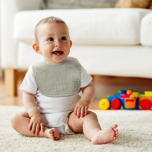 Miniatura 4 de POIKSHARK Paquete de 6 baberos de muselina unisex para niños y niñas, baberos de algodón, baberos de babeo y dentición para bebés Neutro