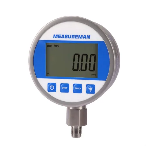 Miniatura 11 de MEASUREMAN Dial de 2-1/2", manómetro industrial hidráulico digital con montaje inferior NPT de 1/4", caja de acero inoxidable y conexión