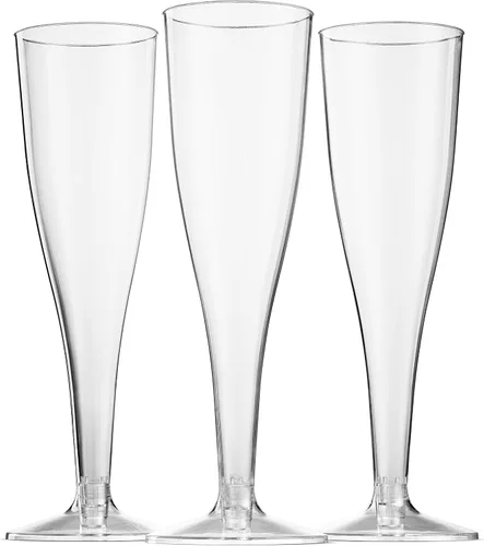 Miniatura 2 de Munfix 50 copas de champán de plástico – Copas de champán transparentes desechables de 5 onzas para fiestas, Mimosa Bar, eventos, boda y fiesta