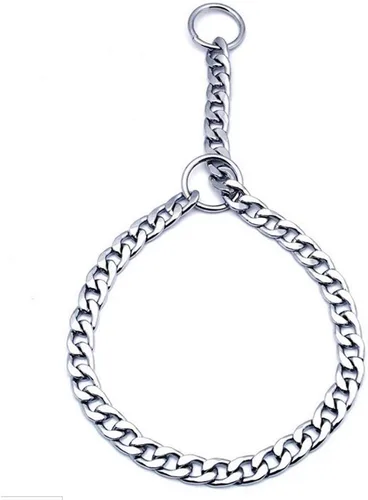 SGODA Collar de estrangulador de entrenamiento para perros de cadena, 22 in, 0.118 in