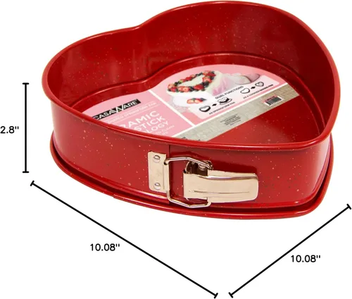 Miniatura 8 de casaWare Heart Springform - Sartén de 10 pulgadas, revestimiento de cerámica, antiadherente, granito rojo