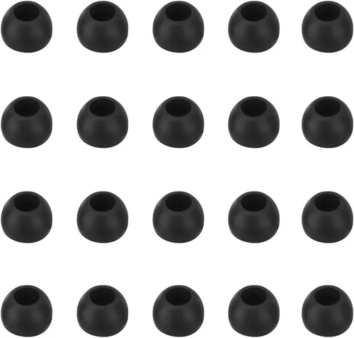 Puntas de silicona de repuesto para auriculares internos - 10 pares (negro)