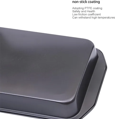 Miniatura 7 de Molde antiadherente de acero al carbono rectangular grande negro para hornear horno, 17 pulgadas