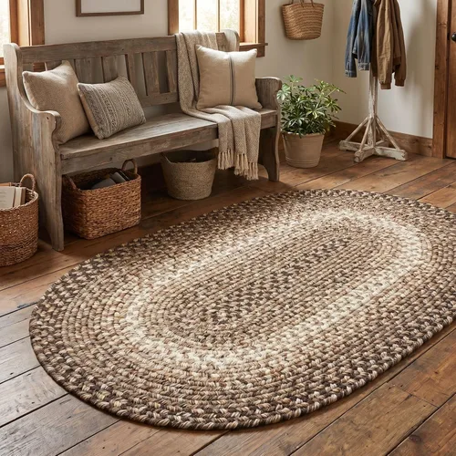 Miniatura 2 de Super Area Rugs Alfombras Trenzadas 3X5 Alfombra de Cocina Estilo Granja - Alfombra Trenzada Ridgewood para Sala de Estar - Reversible - Terciopelo