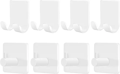 Miniatura 13 de CGBE 4 Paquetes Ganchos de Ducha para Interior de Ducha, Soporte Colgador Autoadhesivo para Afeitadora para Baño, Ganchos de Pared Sin Daños