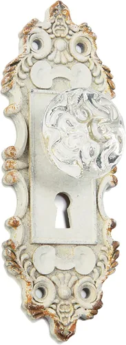 Tripar Gancho decorativo de pared de peltre, estilo vintage de perilla de puerta (blanco)