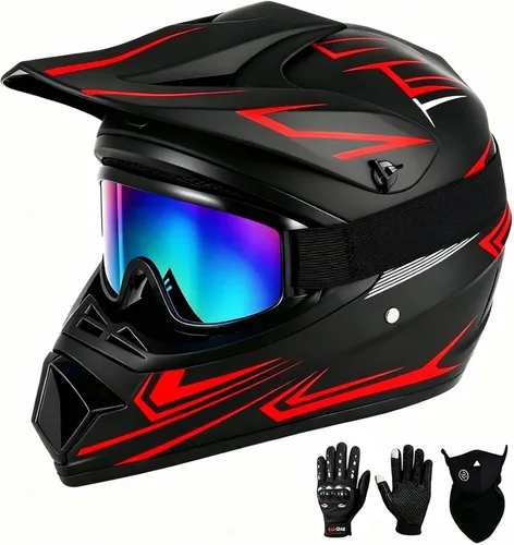Miniatura 17 de SPARK Casco de motocross juvenil certificado por DOT, cascos de motocross para niños, cara completa, ligero y transpirable para bicicleta eléctrica