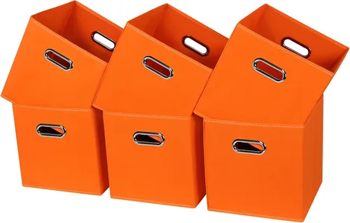 Miniatura 13 de Cubos de almacenamiento de tela – 13 x 13 x 13 pulgadas, cubos organizadores plegables con asas dobles – juego de 6, color azul