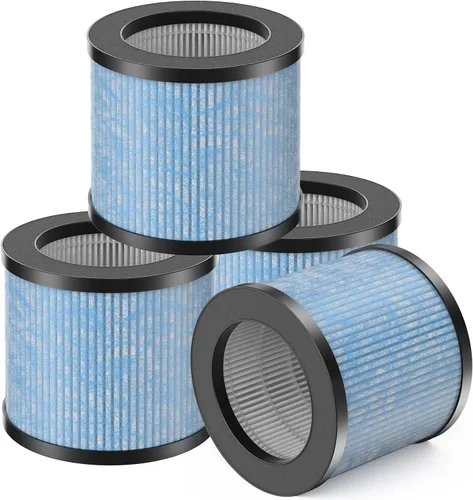 Paquete de 4 filtros de repuesto TPAP002 compatibles con purificador TOPPIN TPAP002 Comfy Air C1, parte # TPFF002, filtros 4 en 1