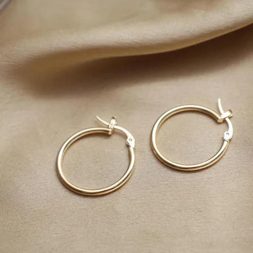 Miniatura 33 de Gempires - Aretes ligeros y gruesos, delicados y minimalistas, hipoalergénicos, chapados en oro, sin deslustre, diseño clásico, para uso diario