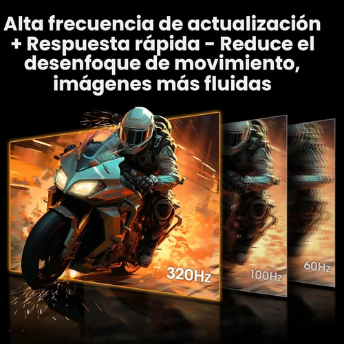 Miniatura 2 de KOORUI Monitor para juegos de 24.5 pulgadas, 1ms, monitor de 320Hz, HDR400, DCI-P3 95%, pantalla IPS, compatible con Adaptive Sync, altura vertical
