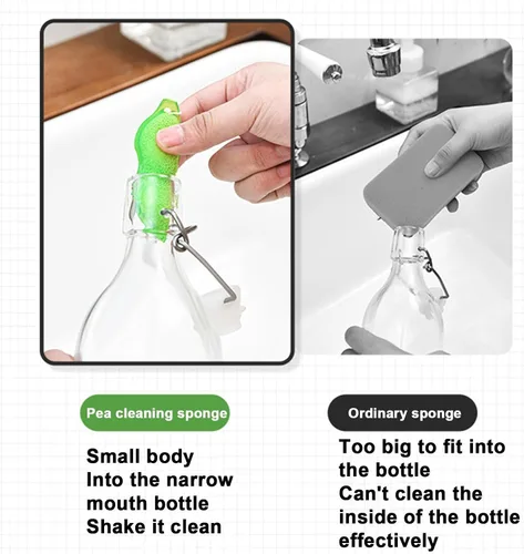 Miniatura 5 de Fhavent Esponja de limpieza de botellas, esponja de limpieza de botellas en forma de frijoles, esponja de limpieza de botellas reutilizable, esponja