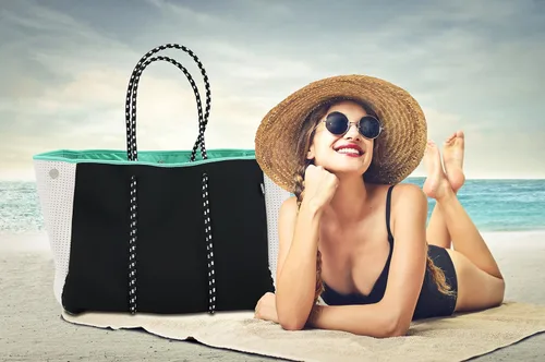 Miniatura 2 de QOGiR Bolsa de playa multiusos de neopreno con bolsillo interior con cierre de cremallera
