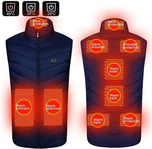 Miniatura 3 de Chaleco térmico para mujeres y hombres, chaleco térmico ligero, recargable con carga USB, sin batería incluida