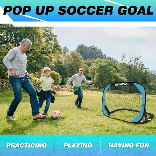 Miniatura 5 de BOHEN Porterías de fútbol desplegables para niños, red de fútbol portátil plegable para exteriores, interiores, patio trasero y playa