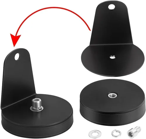Miniatura 4 de Abrazadera de tubo, 2 piezas potente soporte magnético de montaje en base soporte de ventosa para barra de luz LED, soporte magnético para techo
