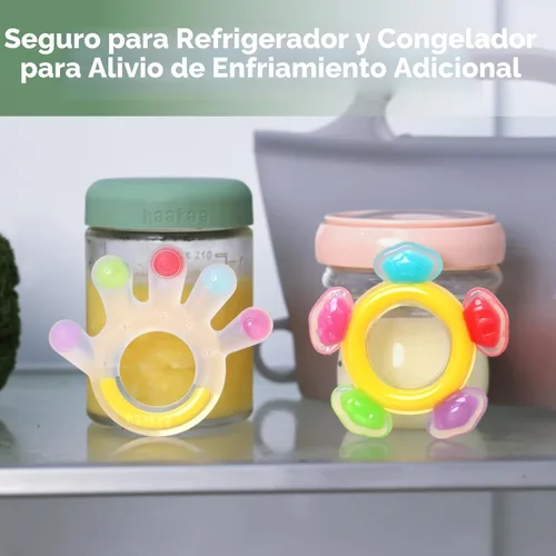 Miniatura 6 de Haakaa Combo de mordedor de silicona, juguetes de dentición para el congelador de bebés para encías doloridas, mordedores sensoriales de fácil