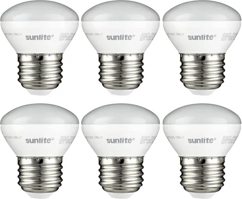 Bombillas LED Sunlite R14 de luz de inundación mini, 4 vatios (equivalente a 25W), 250 lúmenes, base mediana (E26), regulables, listadas por ETL,